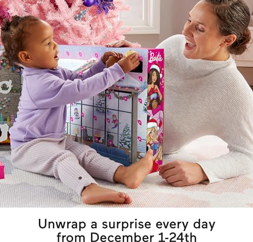 Fisher-Price Little People Barbie Advent Calendar Playset, 24 Christmas Pieces U781426