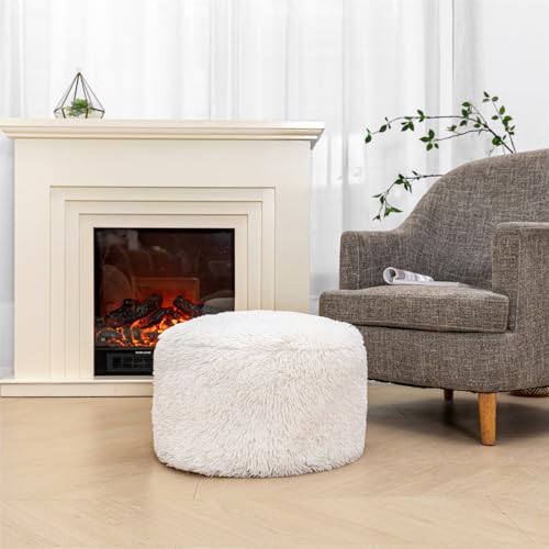Ottoman Foot Rest Floor Pouf, Dark Coffee, 12x20 Inch X48390