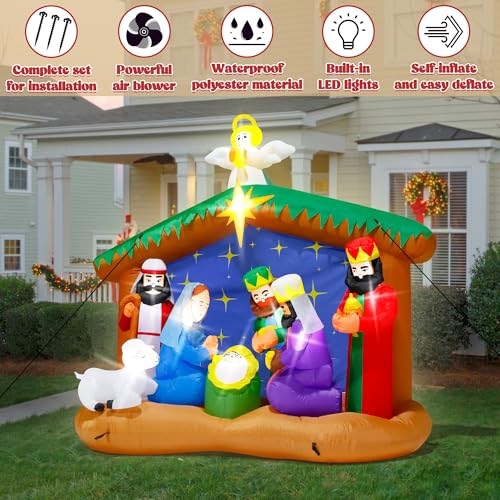 16FT Christmas Inflatable Snowman with LED Lights Outdoor Yard Decor N561071
