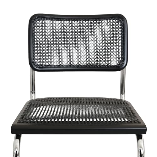 Marcel Breuer Cesca Cane Cantilever Side Chair Chrome Steel Frame Walnut Wood J99405
