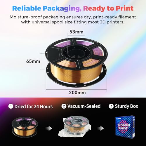 FLASHFORGE Silk PLA Filament 1.75mm, 1kg Spool V8381