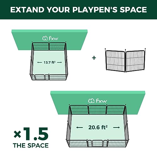FXW Rollick Dog Playpen 32 Inch 16 Panels for Small and Medium Dogs E405995