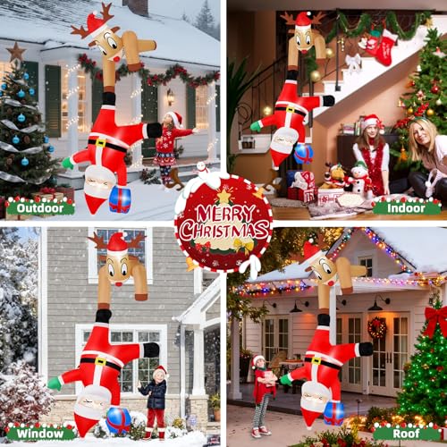 B&D 12FT Giant Christmas Inflatables Snowman Outdoor Decorations with Rotating LED Lights B36000