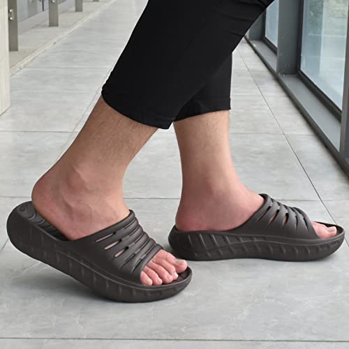 KuaiLu Men's Recovery Sandals Orthotic Cushion Open Toe Sport Slides D332788