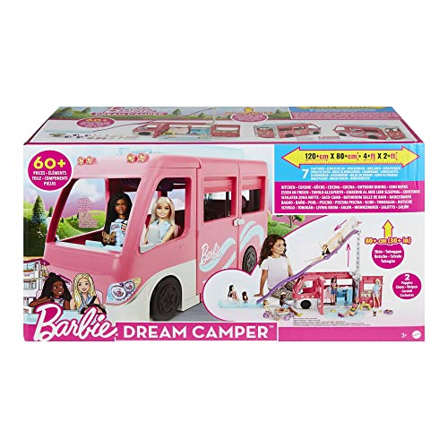 Barbie Camper Playset with 60 Doll-Sized Accessories T7686