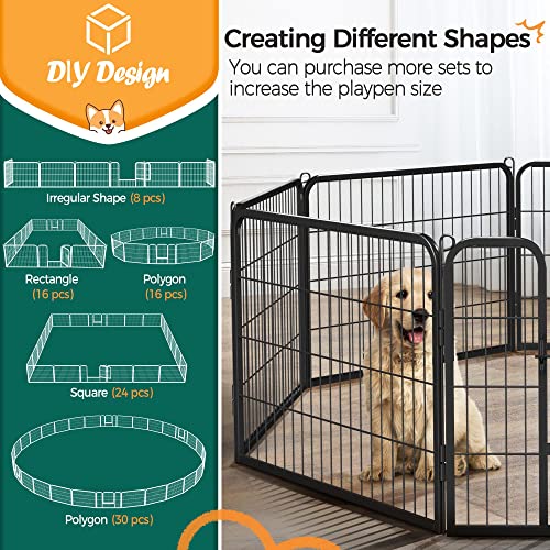 Yaheetech Dog Playpen Outdoor 40 Inch 8 Panels Metal Pet Fence I4784