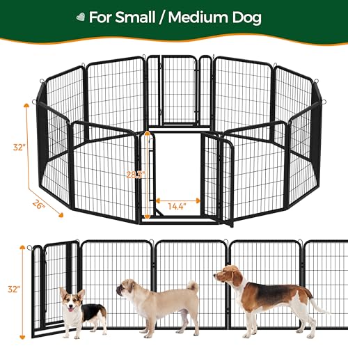 Yaheetech Dog Playpen Outdoor 40 Inch 8 Panels Metal Pet Fence I4784