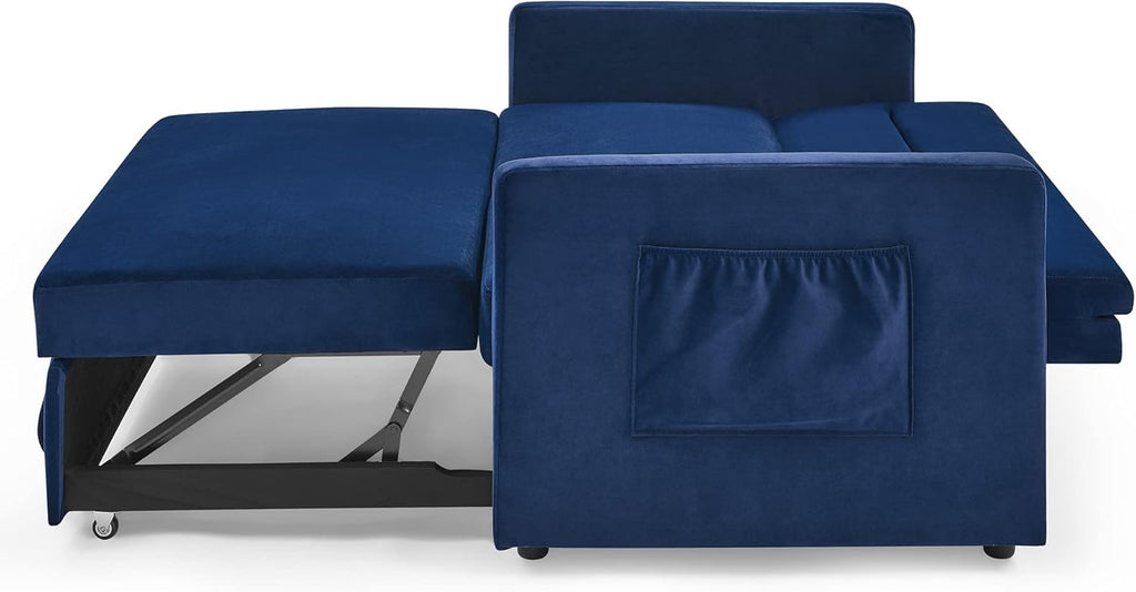 3-in-1 Convertible Sofa Bed with Adjustable Backrest, Blue 54.5" B650380
