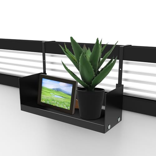 Office Cubicle Shelf - 17" Storage Organizer Bookshelf with Hooks I337715