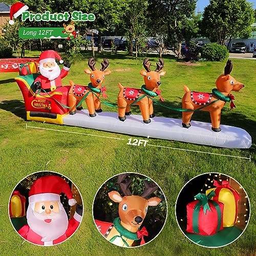 8 FT Christmas Inflatable Santa Claus with Gift Bag and LED Lights for Yard Outdoor Decor M3530