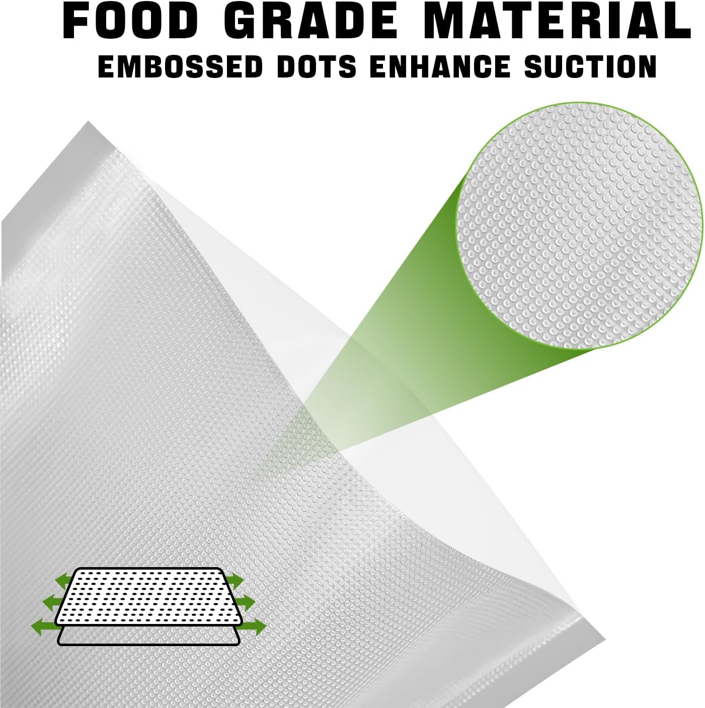 Vacuum Sealer Bags 11"x20' Rolls 2 Pack for Food Saver, BPA Free Z869