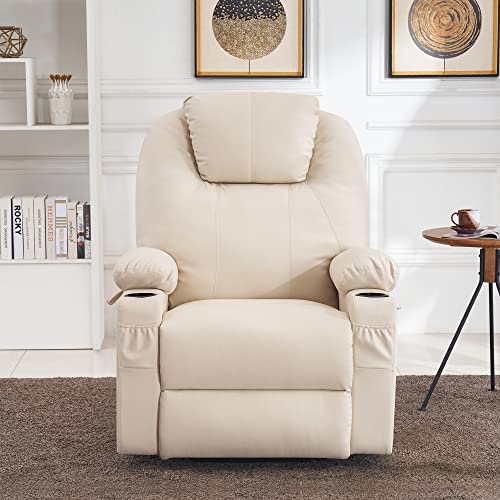 MCombo Power Lift Recliner Chair for Elderly with Heat and Massage, Faux Leather, Black V60394