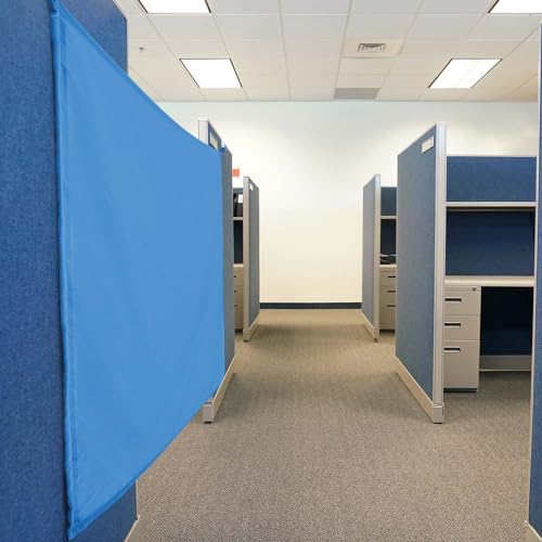 Pinkunn 40 x 48 Inch Office Cubicle Curtain with Self Adhesive Hooks, Black P925