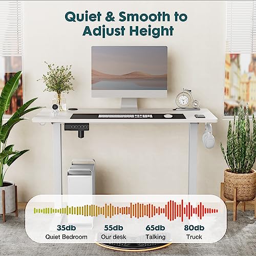 Adjustable Height Electric Standing Desk 55x24 Inch Black W5266