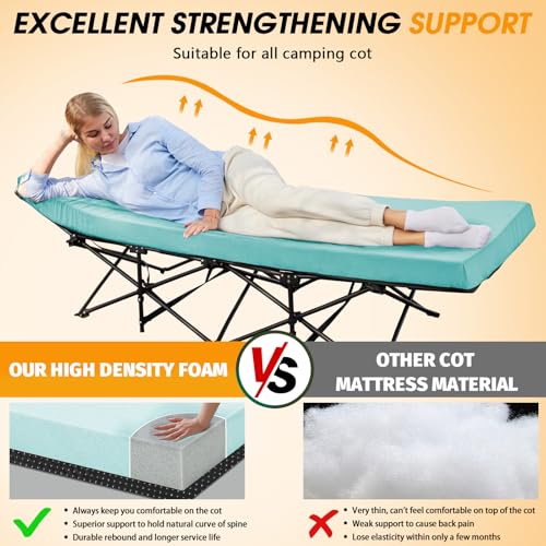 CYMULA Camping Cot Mattress 2in Memory Foam Sleeping Pad for Adults, Portable Roll Up Travel Pad R569502