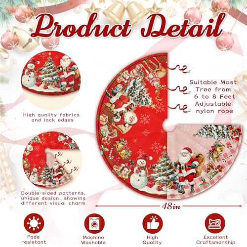 Christmas Tree Skirt 36 Inch with Snowman Reindeer Santa Snowflake L183244