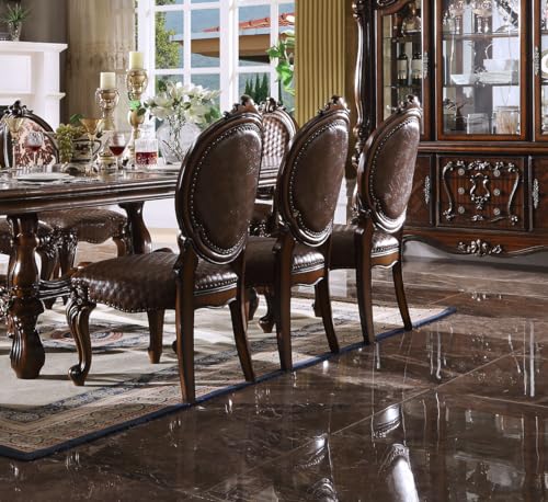 9pc Formal Dining Table Set with 6 Side Chairs and 2 Arm Chairs, Bone White K3675