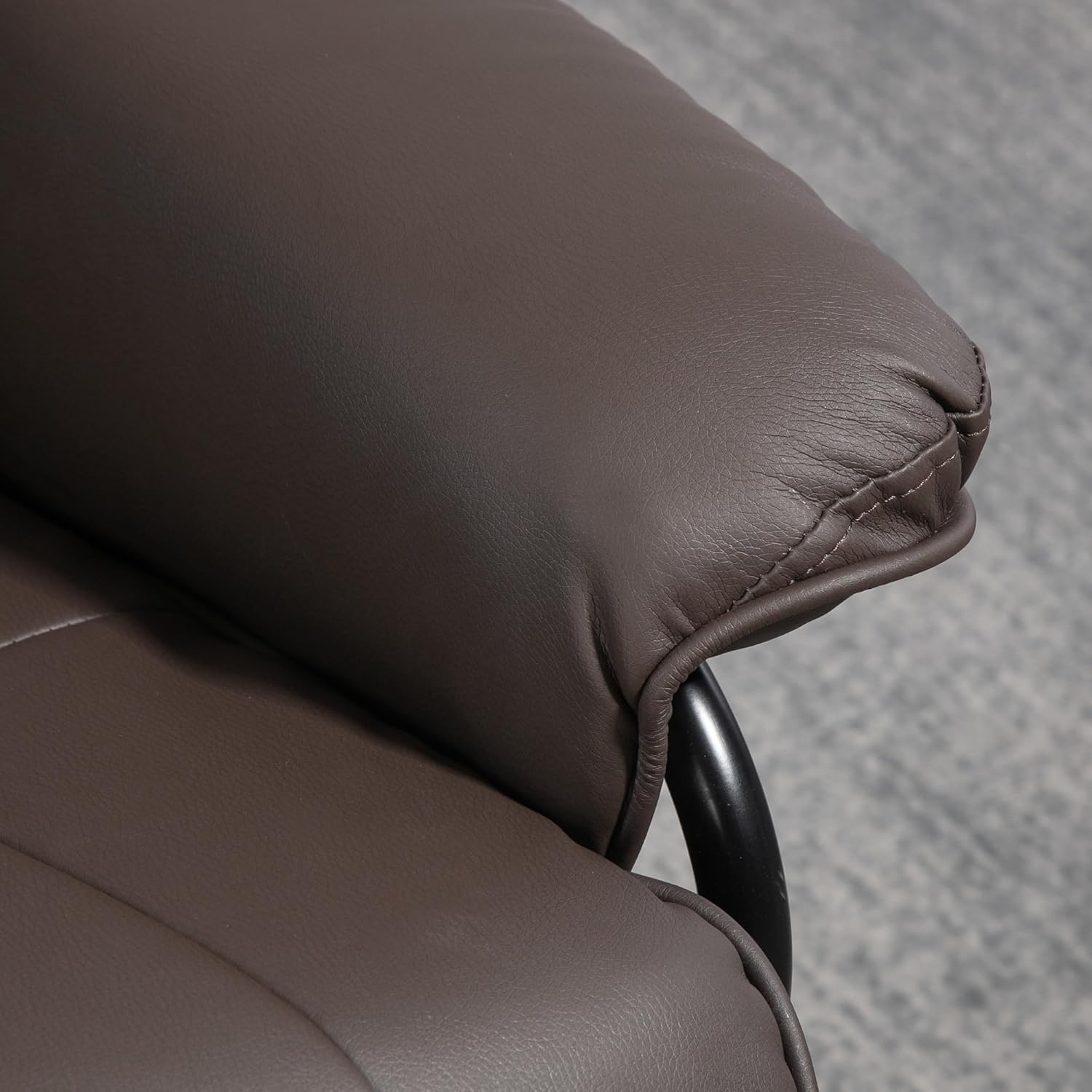HOMCOM Manual Swivel Recliner Chair PU Leather with Footrest, Brown O9918