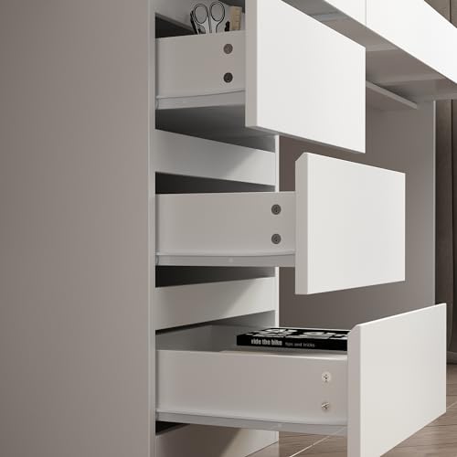 Homsee 2-in-1 Computer Desk for 2 Person with Tall Bookshelf, White R348017