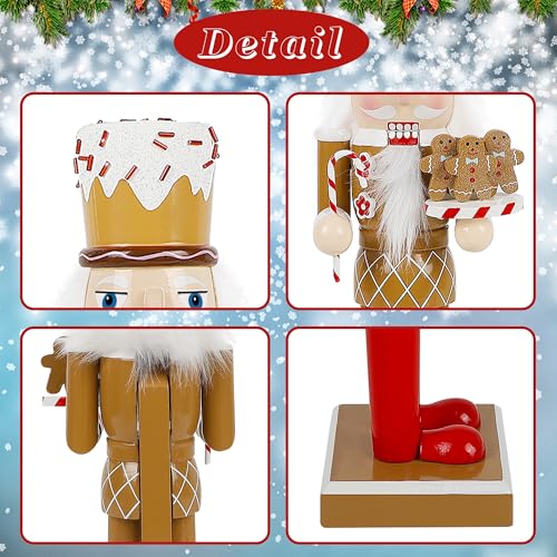 Joliyoou Christmas Nutcracker Figures 14 Inch Wooden Santa in Hawaii Decor C87534