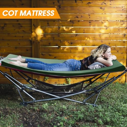 CYMULA Camping Cot Mattress 2in Memory Foam Sleeping Pad for Adults, Portable Roll Up Travel Pad R569502