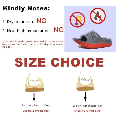 KuaiLu Men's Recovery Sandals Orthotic Cushion Open Toe Sport Slides D332788
