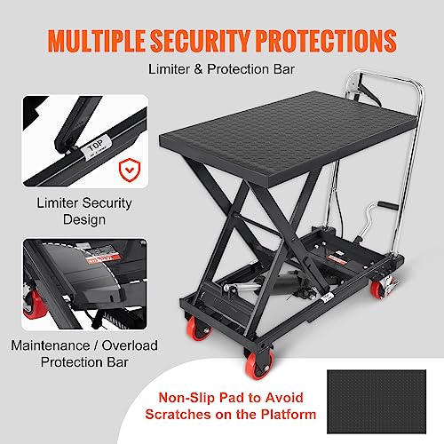 VEVOR Electric Lift Table 330 lbs Capacity, Height Adjustable, Black Y3219