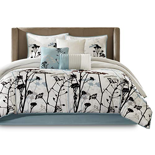 Madison Park Quincy Comforter King 7 Piece Bedding Set with Bed Skirt & Pillows B52409